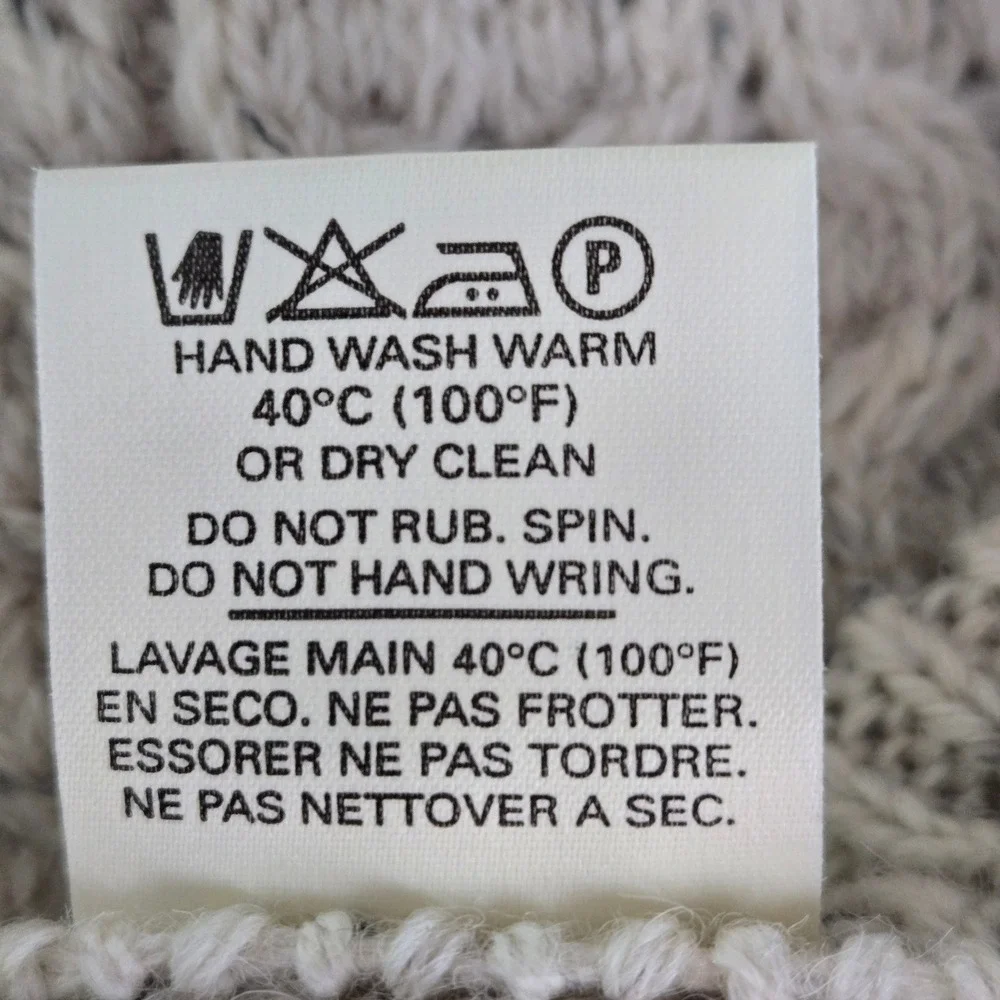 Vtg 100% Wool Aran Country Ireland Womens S Sweater Cottagecore Cozy Fall Winter